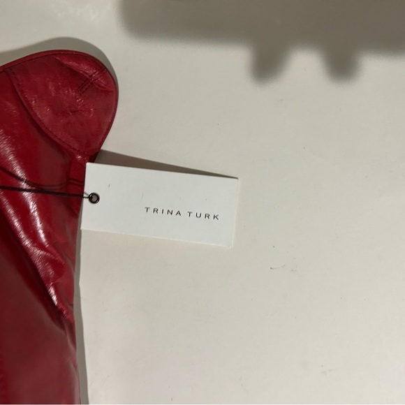 Trina Turk Elegant Red Leather shoulder bag Clutch with Chain strap NWT - Picture 10 of 11